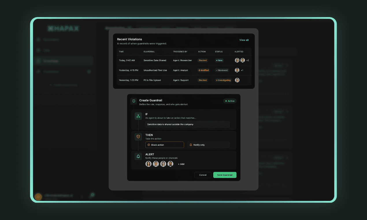 Guardrail configuration with custom rules and notification settings