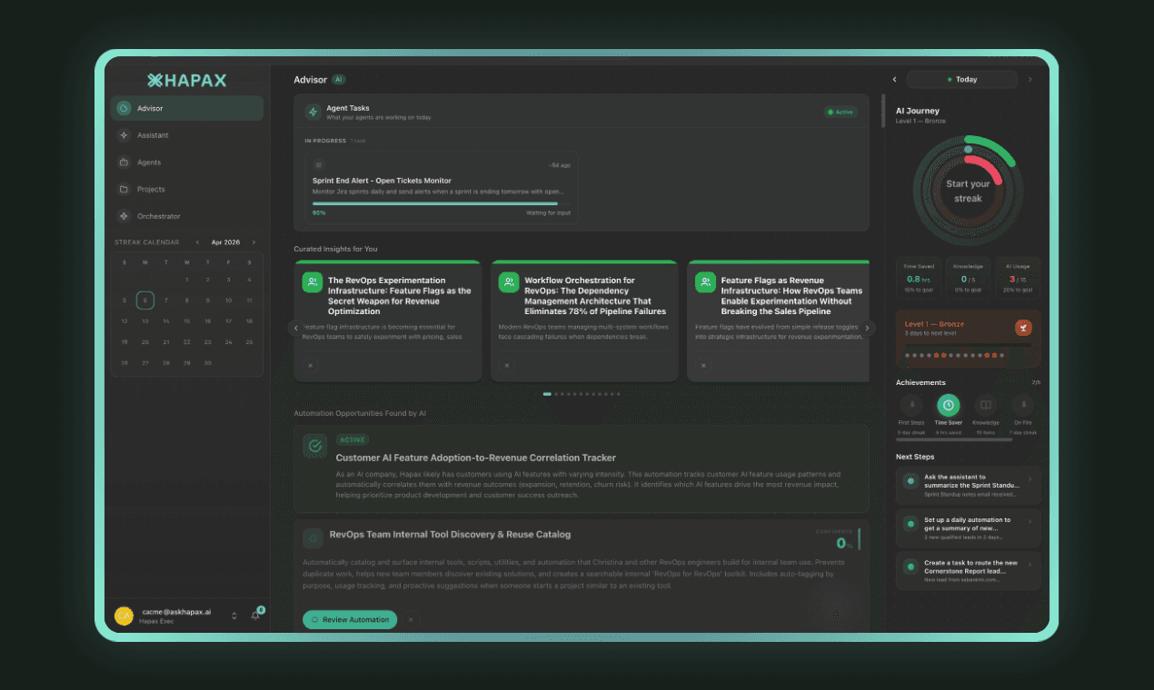 Proactive Advisor daily briefing dashboard