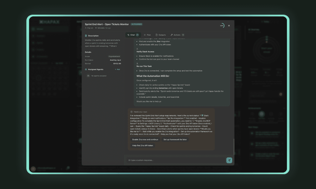 Human approval gate with agent waiting for authorization